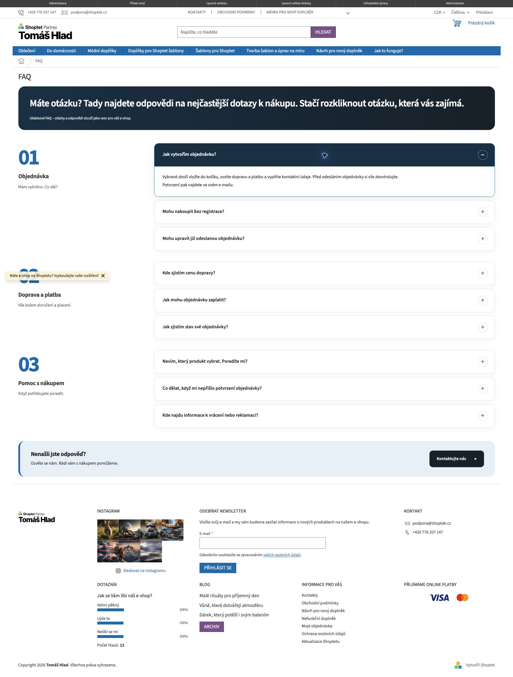 FAQ verze 2 – samostatné karty a tmavý úvod