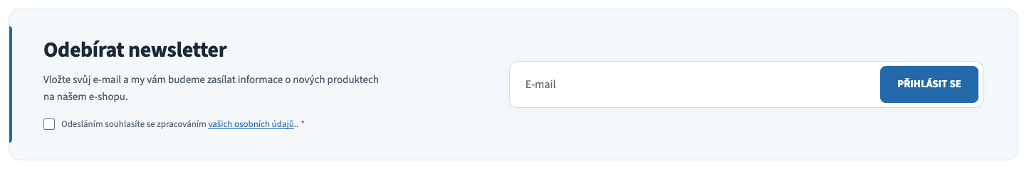Newsletter: Světlý – jemná karta s obrysem