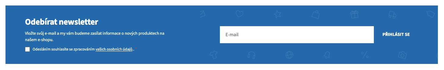 Newsletter: Barevný – výrazný pruh s dekoracemi