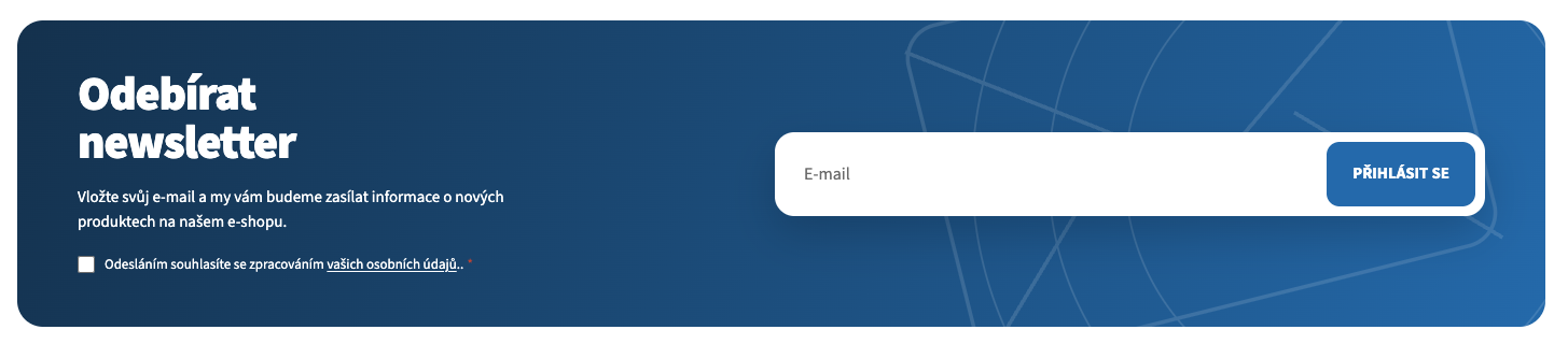 Newsletter: Gradient – přechod a motiv obálky